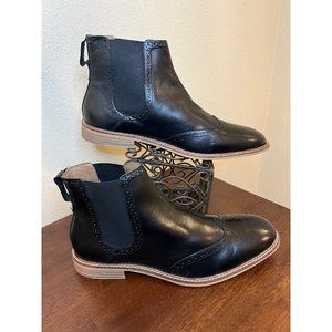 Genuine Leather Chelsea Boots Pull-on Wingtip Boots